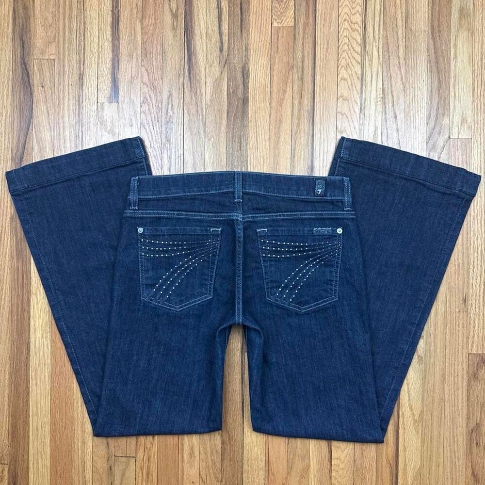 7-for-all-mankind Women's Navy and Blue Jeans